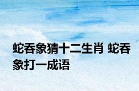 蛇吞象猜十二生肖 蛇吞象打一成语