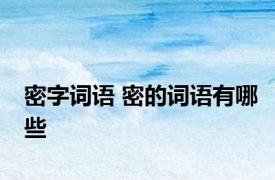 密字词语 密的词语有哪些