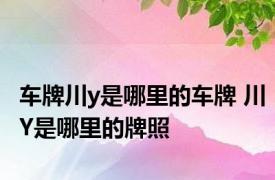 车牌川y是哪里的车牌 川Y是哪里的牌照