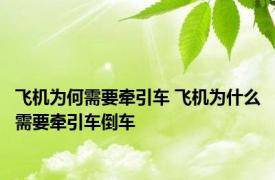 飞机为何需要牵引车 飞机为什么需要牵引车倒车