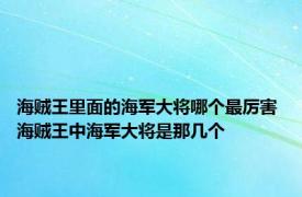 海贼王里面的海军大将哪个最厉害 海贼王中海军大将是那几个