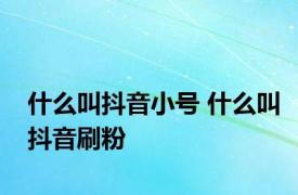 什么叫抖音小号 什么叫抖音刷粉