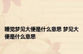 睡觉梦见大便是什么意思 梦见大便是什么意思