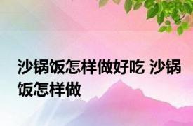 沙锅饭怎样做好吃 沙锅饭怎样做