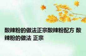酸辣粉的做法正宗酸辣粉配方 酸辣粉的做法 正宗
