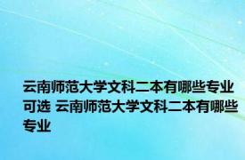 云南师范大学文科二本有哪些专业可选 云南师范大学文科二本有哪些专业