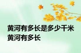 黄河有多长是多少千米 黄河有多长