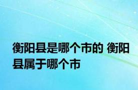 衡阳县是哪个市的 衡阳县属于哪个市