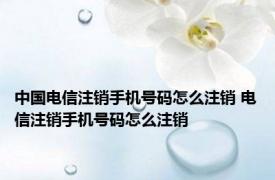 中国电信注销手机号码怎么注销 电信注销手机号码怎么注销