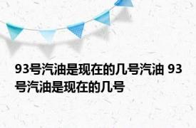 93号汽油是现在的几号汽油 93号汽油是现在的几号