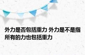 外力是否包括重力 外力是不是指所有的力也包括重力