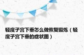 轻度子宫下垂怎么做恢复锻炼（轻度子宫下垂的症状图）