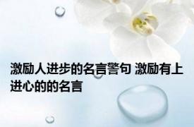 激励人进步的名言警句 激励有上进心的的名言