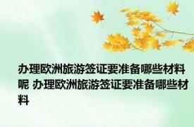 办理欧洲旅游签证要准备哪些材料呢 办理欧洲旅游签证要准备哪些材料