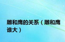 雕和鹰的关系（雕和鹰谁大）