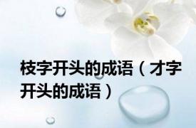 枝字开头的成语（才字开头的成语）