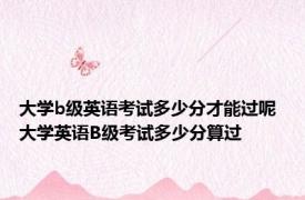 大学b级英语考试多少分才能过呢 大学英语B级考试多少分算过