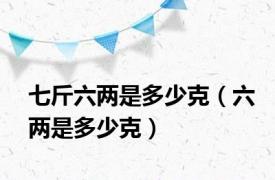 七斤六两是多少克（六两是多少克）