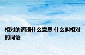 相对的词语什么意思 什么叫相对的词语