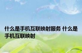 什么是手机互联映射服务 什么是手机互联映射