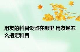 用友的科目设置在哪里 用友通怎么指定科目
