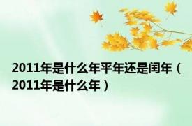 2011年是什么年平年还是闰年（2011年是什么年）