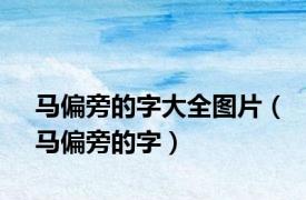 马偏旁的字大全图片（马偏旁的字）