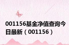 001156基金净值查询今日最新（001156）