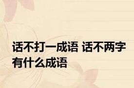 话不打一成语 话不两字有什么成语