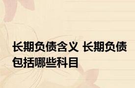 长期负债含义 长期负债包括哪些科目