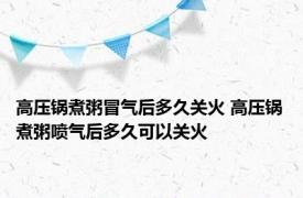 高压锅煮粥冒气后多久关火 高压锅煮粥喷气后多久可以关火
