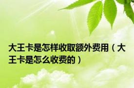 大王卡是怎样收取额外费用（大王卡是怎么收费的）