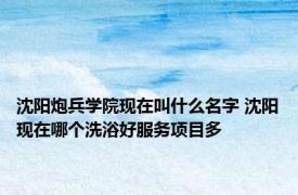 沈阳炮兵学院现在叫什么名字 沈阳现在哪个洗浴好服务项目多