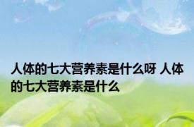 人体的七大营养素是什么呀 人体的七大营养素是什么