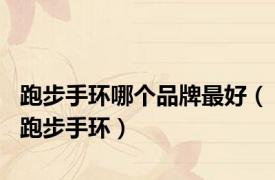跑步手环哪个品牌最好（跑步手环）