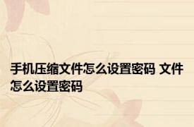 手机压缩文件怎么设置密码 文件怎么设置密码 