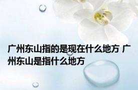 广州东山指的是现在什么地方 广州东山是指什么地方