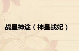 战皇神途（神皇战妃）