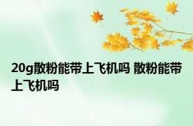 20g散粉能带上飞机吗 散粉能带上飞机吗