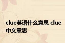 clue英语什么意思 clue中文意思