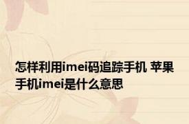 怎样利用imei码追踪手机 苹果手机imei是什么意思