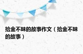 拾金不昧的故事作文（拾金不昧的故事）