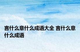 言什么意什么成语大全 言什么意什么成语