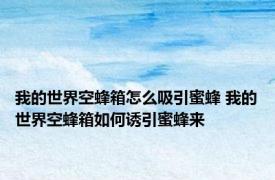 我的世界空蜂箱怎么吸引蜜蜂 我的世界空蜂箱如何诱引蜜蜂来