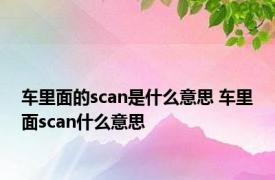 车里面的scan是什么意思 车里面scan什么意思