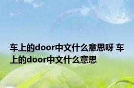 车上的door中文什么意思呀 车上的door中文什么意思