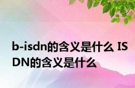 b-isdn的含义是什么 ISDN的含义是什么