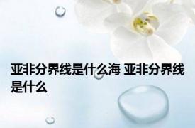 亚非分界线是什么海 亚非分界线是什么