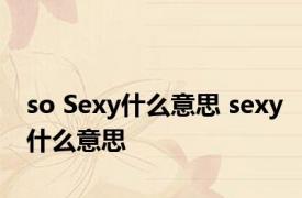 so Sexy什么意思 sexy什么意思 
