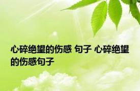 心碎绝望的伤感 句子 心碎绝望的伤感句子